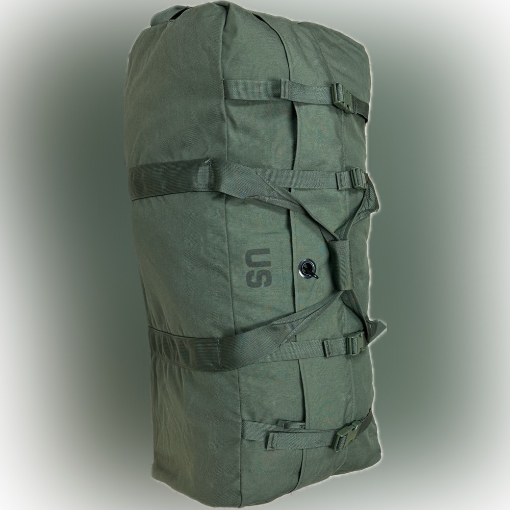Improved Duffel Bag, OD Green, USGI Issue Duffle Back Pack | 846501604654 | EUC